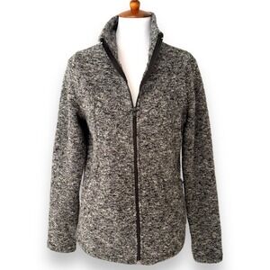 prAna Gray Heathered Kharma Full Zip Sweater Jacket Size Medium